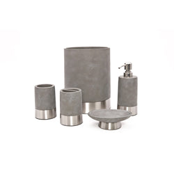 Concrete Bath Accessory Set and Waste Basket