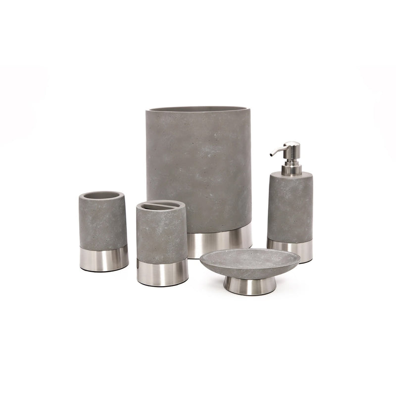 Concrete Bath Accessory Set and Waste Basket