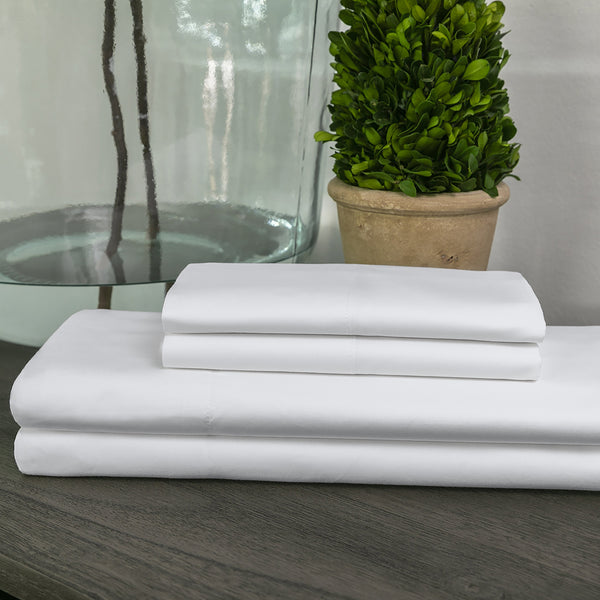Pyramid Percale 200TC Solid Collection Sheet Set