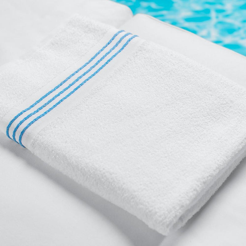 Hotel Stripe Border Pool Towel
