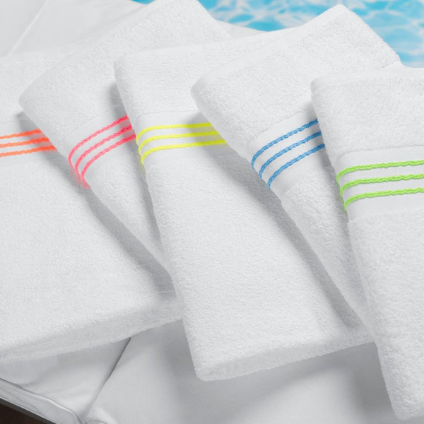 Hotel Stripe Border Pool Towel