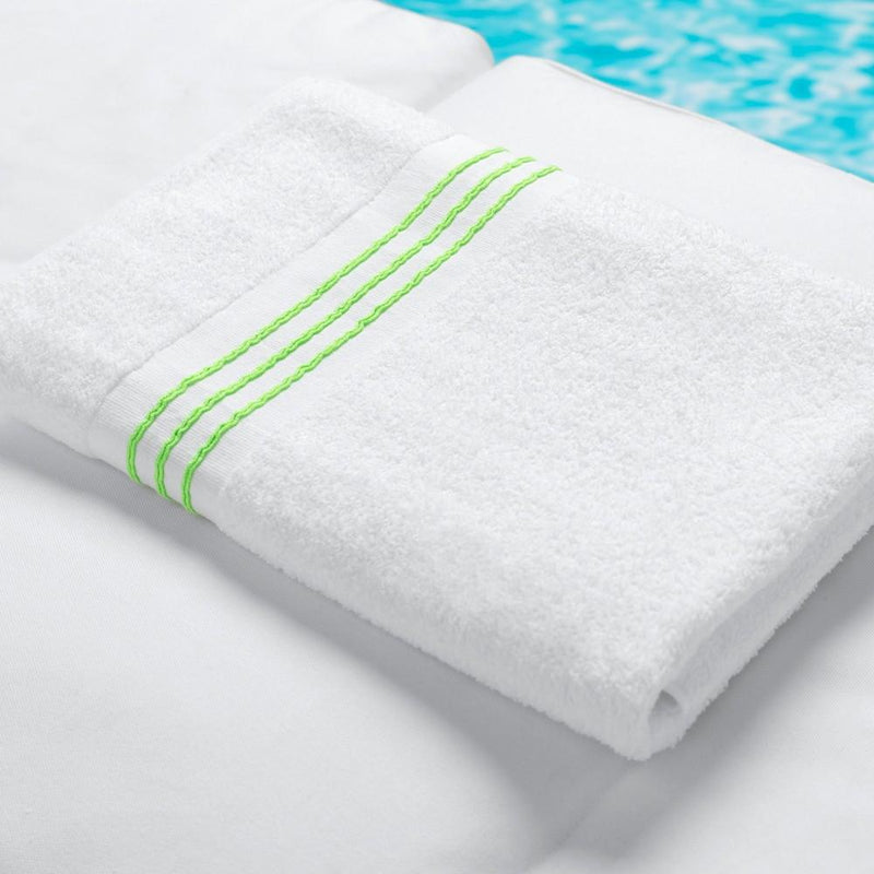 Hotel Stripe Border Pool Towel